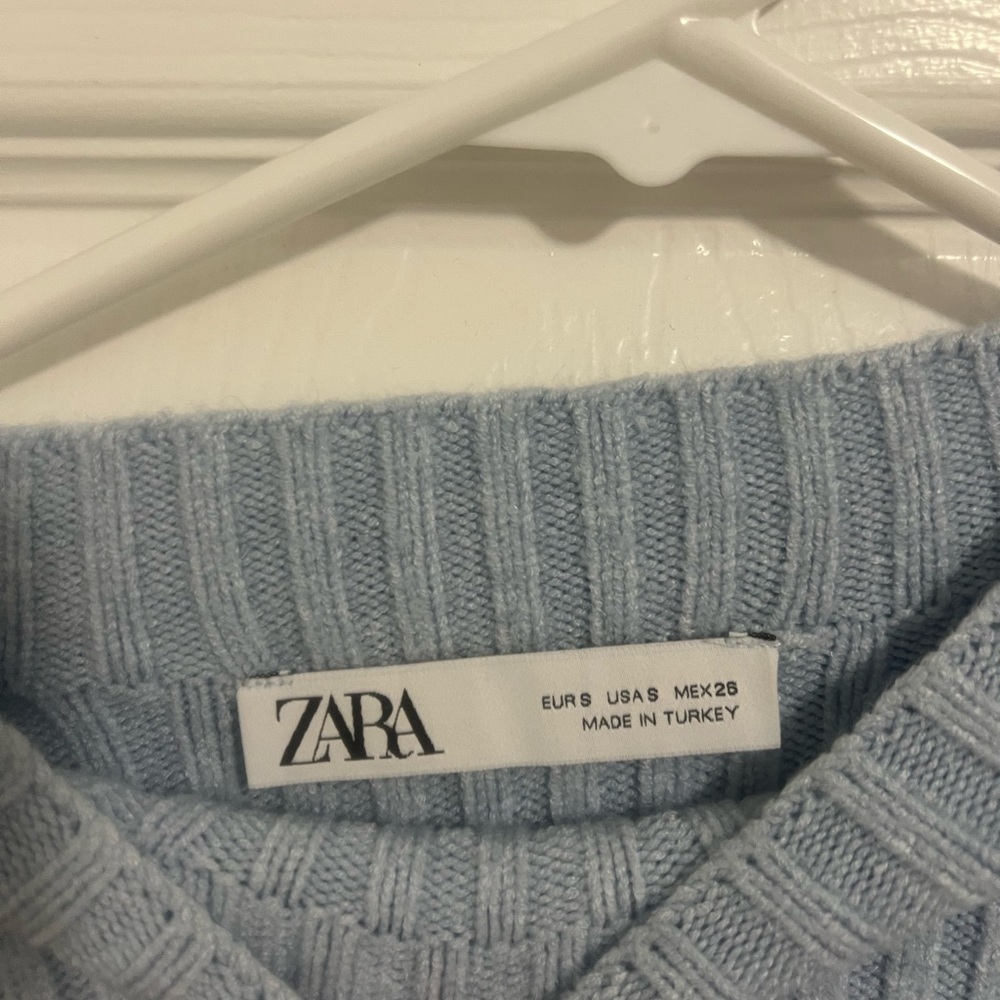 Light Blue Ribbed Sweater - Picture 3 of 3